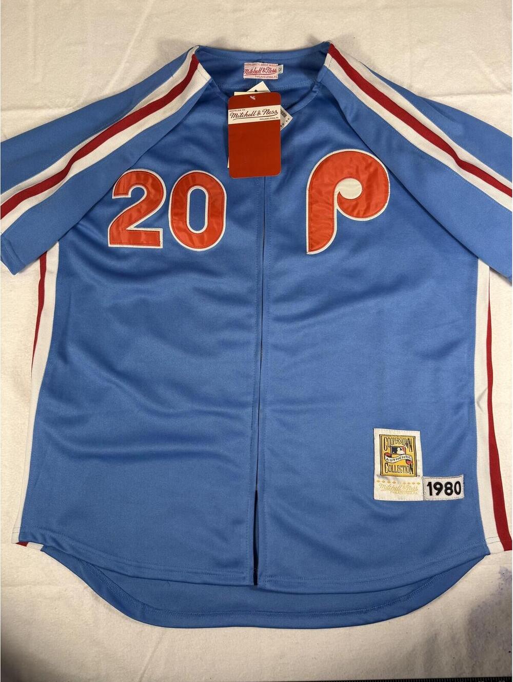 Philadelphia Phillies Jersey Mens Small Blue Mike Schmidt 20 MLB Mitchell & Ness